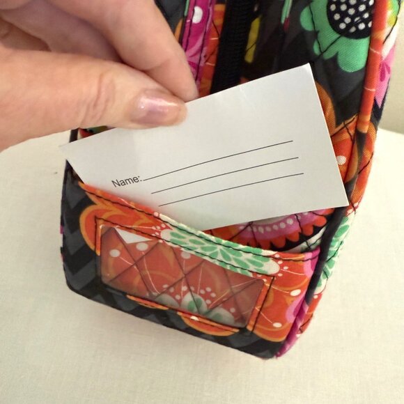 Vera Bradley Lunch Bag Floral Insulated Tote Pink Orange Black Double Handle - Picture 7 of 14